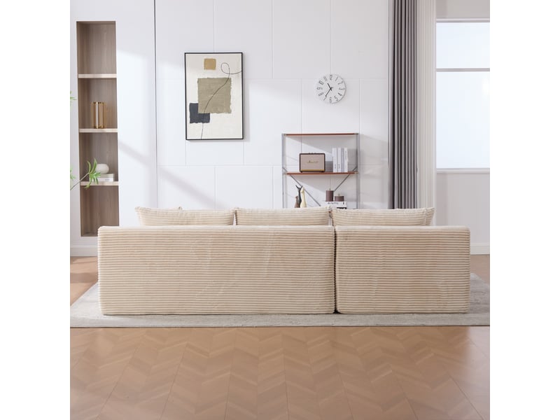 Canapé modulaire en tissu - tissu chenille doux - rembourrage mousse haute élasticité 30d - fond antidérapant Ivoire - Conforama C