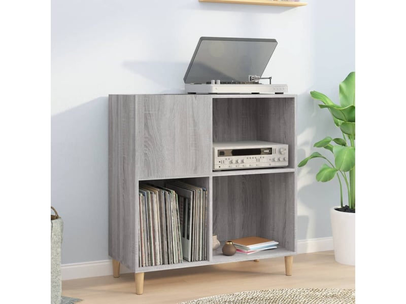  Armoire à disques, armoire de rangement sonoma gris 84,5x38x89 cm bois d'ingénierie shl747  - Conforama B