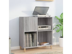 Armoire à disques, armoire de rangement sonoma gris 84,5x38x89 cm bois d'ingénierie shl747