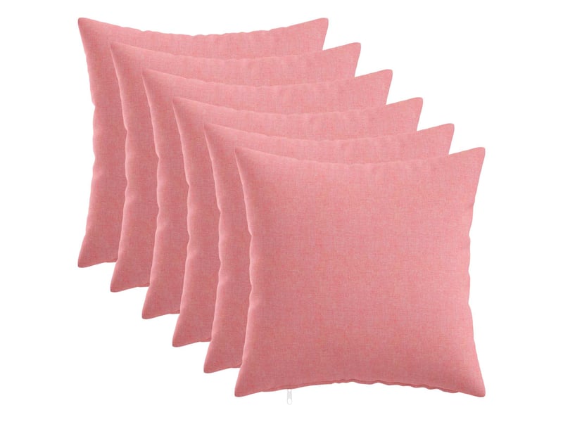 Lot de 6 coussins avec oreiller, coussins décoratifs heerlen rose tissu cf50741 - Conforama B