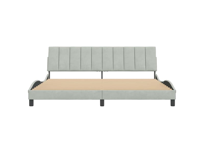Lit double- lit adulte - cadre de lit sans matelas hanko gris clair 200x200 cm velours - Conforama D