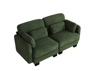 Canapé droit compressé fixe MODFU 2 places Tissu Vert