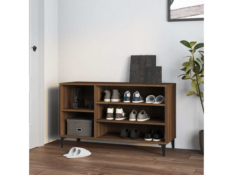  Armoire à chaussures chêne marron 102x36x60cm bois d'ingénierie shl1223  - Conforama B