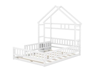Lit cabane 140x200 cm coloris blanc