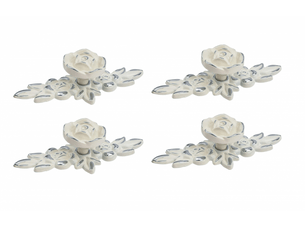 Paquet de 4 boutons pour armoire, tirateurs vintage en alliage de zinc, boutons pour tiroir, coiffeuse et placard, 103 mm (bord argenté)