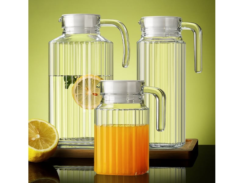  Carafe réfrigérateur pichet avec couvercle en plastique blanc 1,7l, 1 pichet  - Conforama E