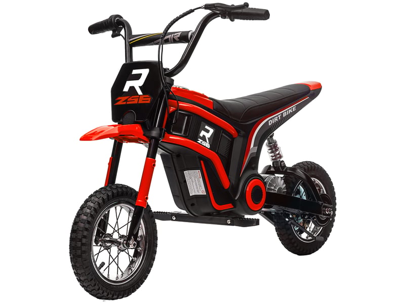 Moto électrique pour enfants avec accélérateur manuel, 2 vitesses (8-16 kmh), 8-12 ans, rouge - Conforama B