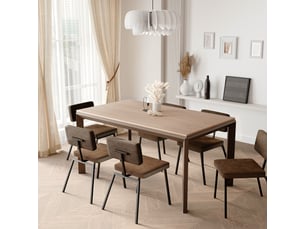 Table à manger extensible faro - 6-8 personnes - rectangulaire - 160x90x76 cm - cremona marron