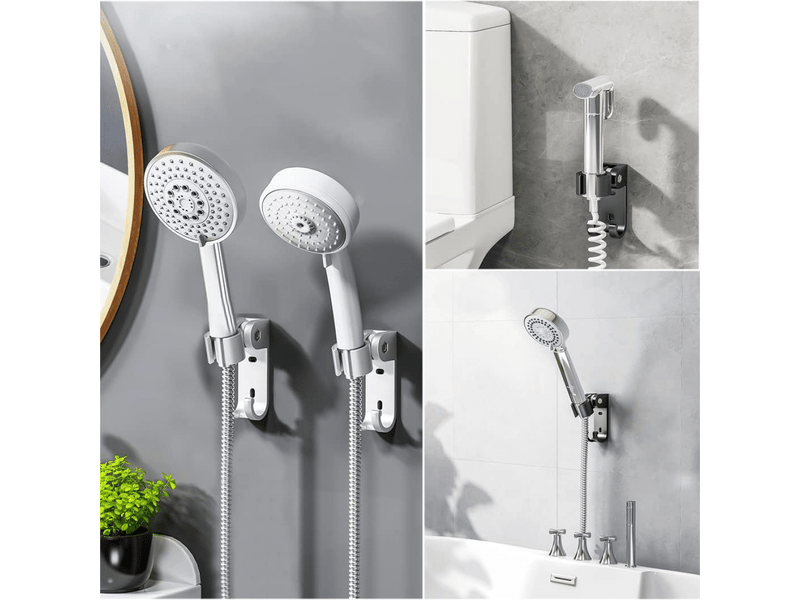  Réglable shower head holders,support mural pour pommeau de douche,avec crochets de suspension,perçage,imperméable  - Conforama E