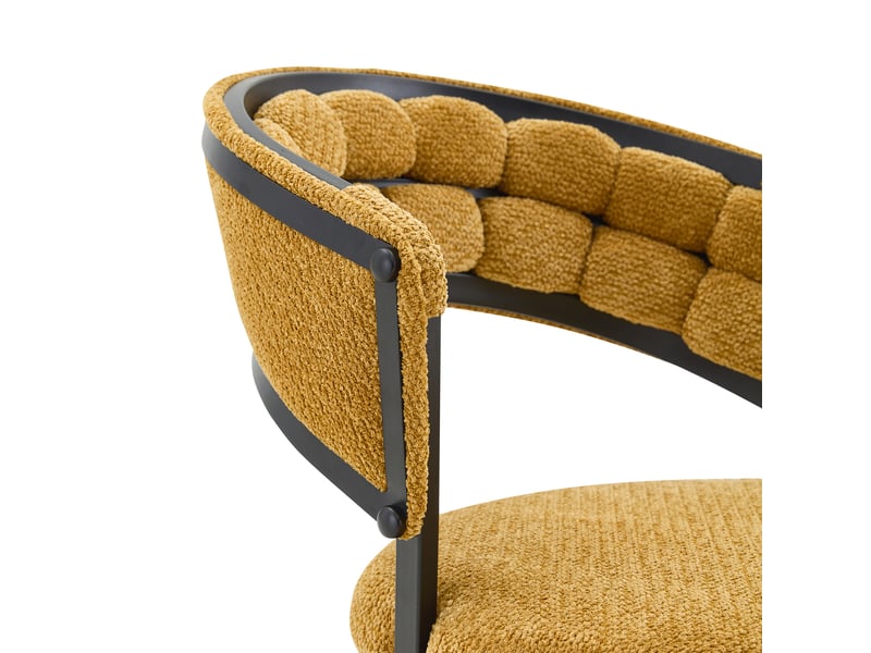  Lot de 4 chaises de salle à manger,63x57x77,5 cm,velours et métal noir,jaune  - Conforama E