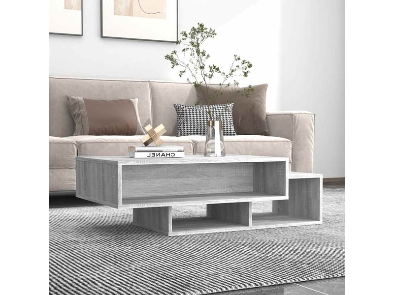  Table basse rectangulaire | table de salon sonoma gris 105x55x32 cm bois d'ingénierie  - Conforama B