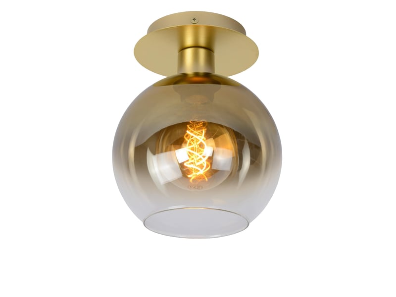 Plafonnier diam.20 cm 60 w 1xe27 or mat laiton - lucide - marius  - Conforama A