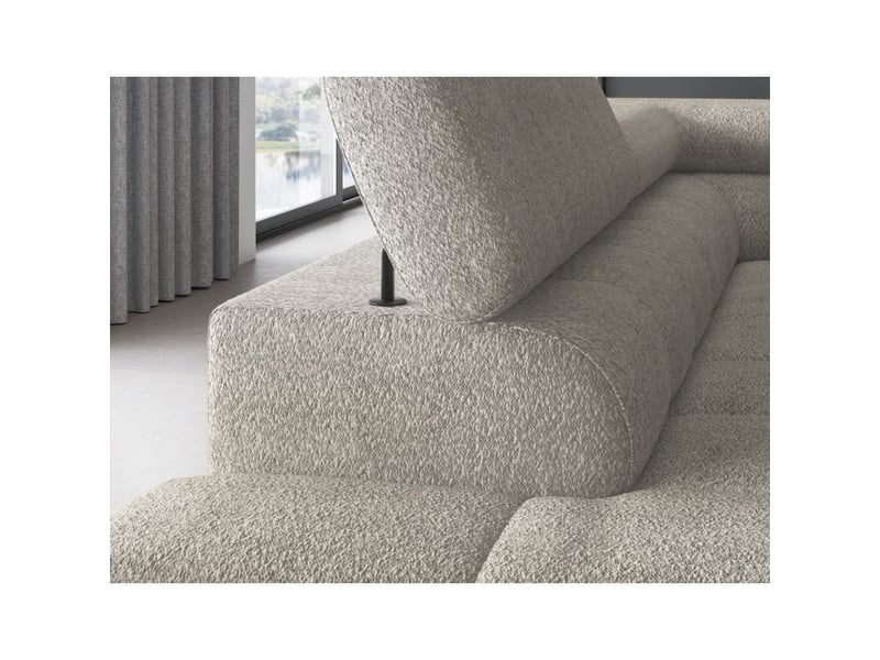 Canapé ferrum beige convertible 5 places angle gauche avec méridienne 276x93x200cm - Conforama D