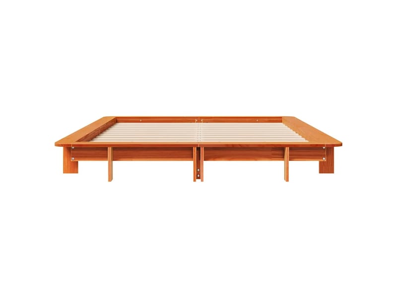  Lit double- lit adulte -  cadre de lit sans matelas  marron 120x190cm bois pin massif  - Conforama C