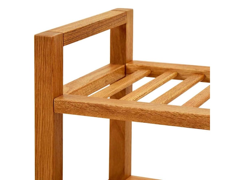  Étagère à chaussures, meuble à chaussures à 5 niveaux 100x27x100 cm chêne massif  - Conforama E