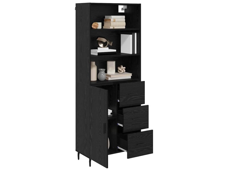 Buffet - haut armoire 2 pc chêne noir 69,5 x 34 x 180 cm - Conforama C