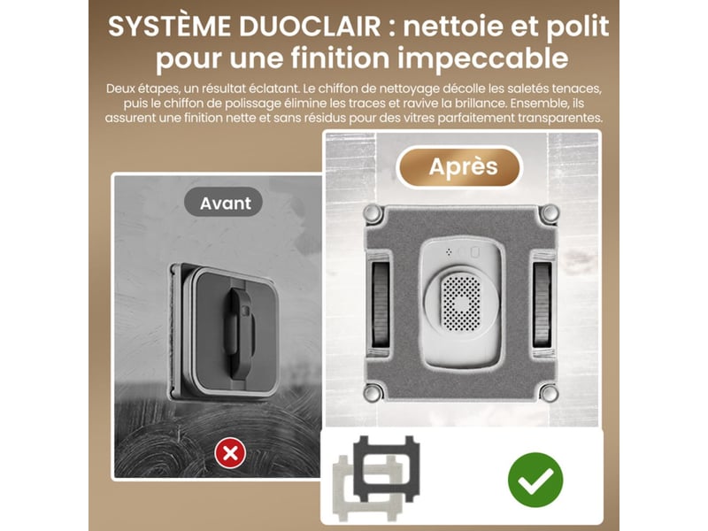  Robot lave vitre automatique w10 pro 9000 pa double réservoir 110 ml 5 modes 406392_AADNZ38038_6_DROPFR - Conforama C