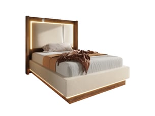Lit coffre 90x200 cm <strong>DZMDIP</strong>  <strong></strong> coloris beige