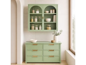 Vitrine coloris vert 3 étagère(s) OKMYHOME - 70 cmx60 cm