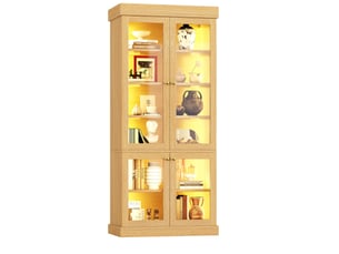 Vitrine coloris naturel 4 étagère(s) <strong>MIVRAY </strong> <strong></strong> - 80 cmx180 cm