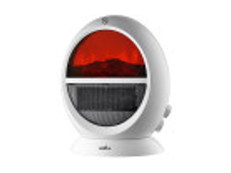  Chauffage soufflant ABRILA Mongol 2000 W blanc avec effet flamme, oscillant, thermostat réglable, 2 puissances et sécurité anti-basculement 232622001 - Conforama B