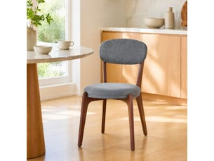 Chaise de salle à manger en tissu et métal gris idéale pour la salle à manger