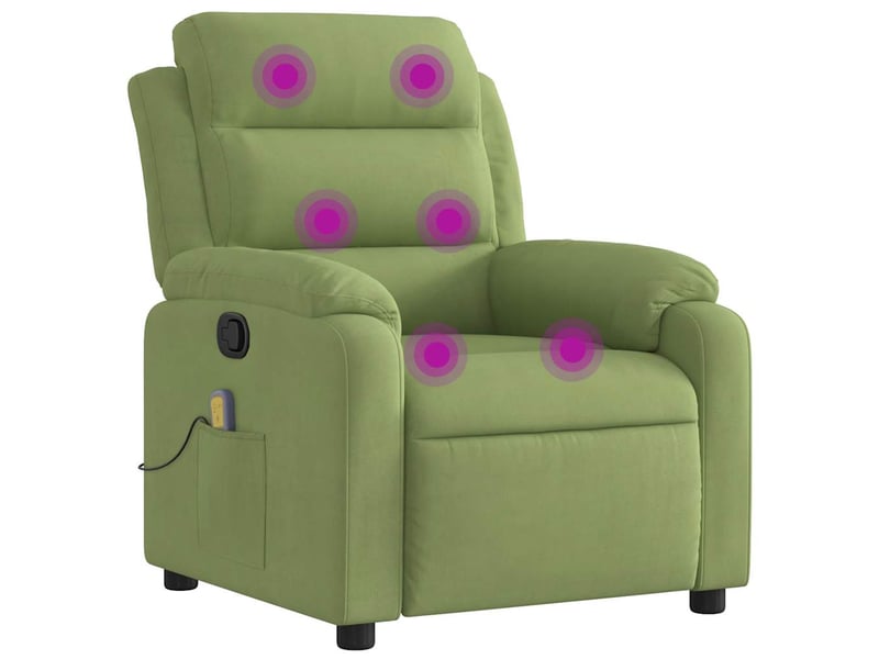  Vidaxl fauteuil de massage inclinable vert clair velours  - Conforama A