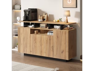 Buffet 4 porte(s) <strong>OKMYHOME</strong> <strong></strong> - 140 cm coloris naturel