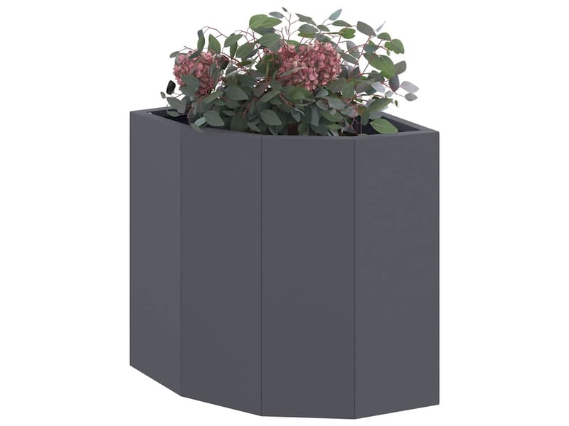  Jardinière - bac à fleurs d'angle anthracite 30 x 30 x 35 cm acier  - Conforama C