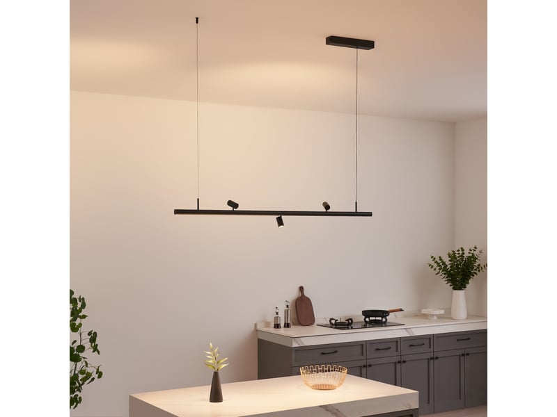 Suspension noire système magnétique 3 spots et 2 profilés led 27w - lyne Lyne - Conforama C