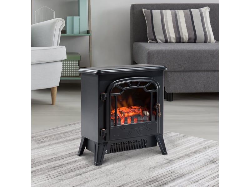  Cheminée électrique avec effet flamme, thermostat réglable, 9251850 w, 36 x 25,5 x 41,5 cm  - Conforama D