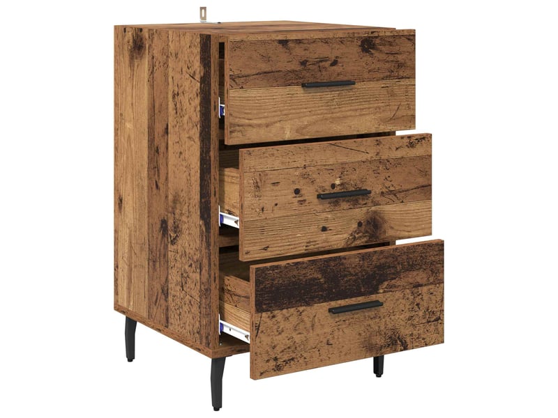  Table de chevet - cabinet de chevet - table de nuit bois ancien 40 x 40 x 66 cm bois d'ingénierie  - Conforama D