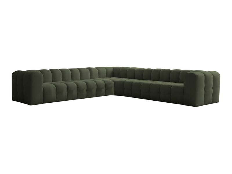  Canapé d'angle réversible miloe 8 places avec accoudoirs en velours - vert MILOE - Conforama A