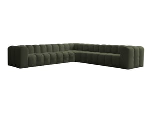 Canapé d'angle réversible fixe LOUNGITUDE MILOE 8 places Velours Vert