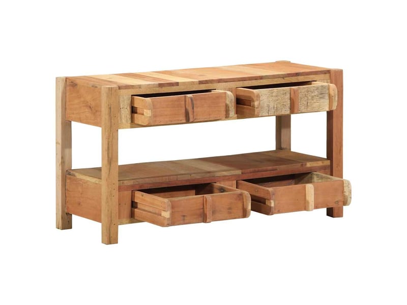  Meuble tv - banc tv - meuble de rangement marron 83 x 33 x 46 cm bois recyclé solide  - Conforama C