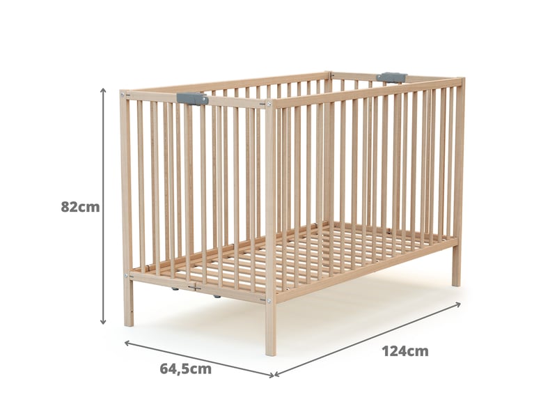 Webaby - lit bébé pliant en bois avec matelas 60 x 120 cm flex - Conforama E