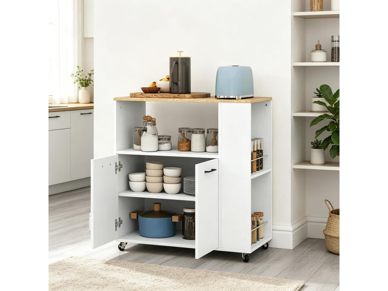  Desserte de cuisine 75 x 40 x 80 cm étagère réglable roulettes plan de travail  - Conforama B