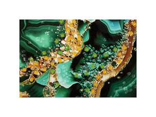 Tableau sur toile smeraldy b effet malachite et or, 82x62 cm