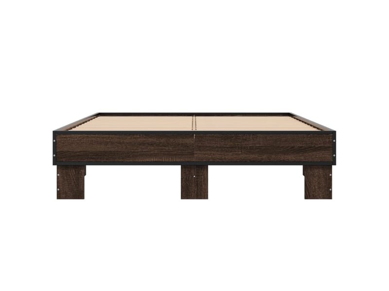  Lit double- lit adulte -  cadre de lit sans matelas chêne marron 140x190 cm  - Conforama C