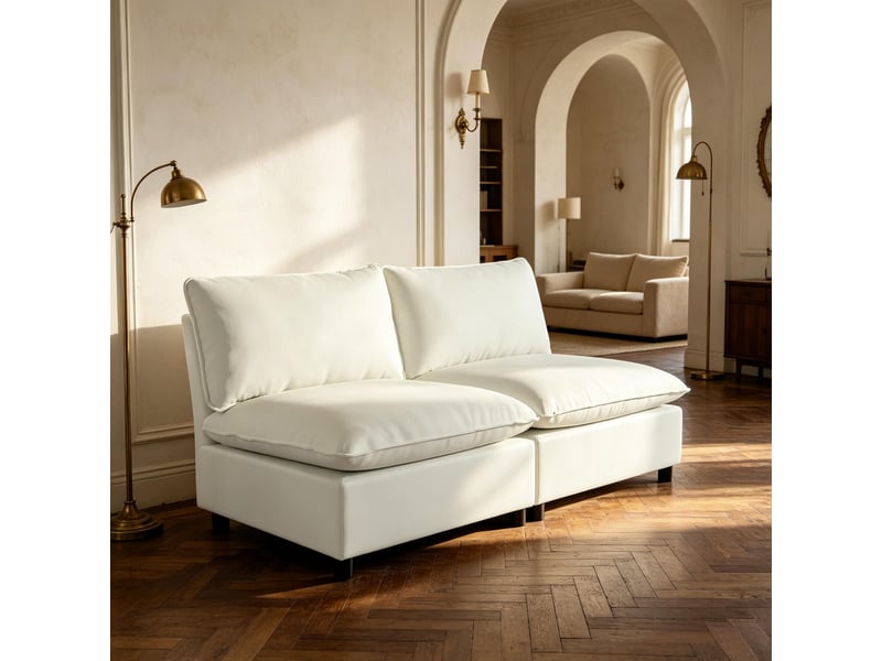  Canapé 2 places, canapé de salon, assise spacieuse, sans accoudoirs, coussins épais, design moderne, pour salon, 146 cm  - Conforama C