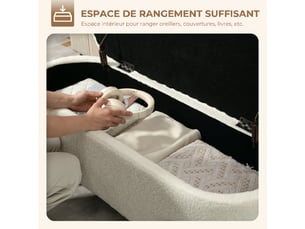 Banquette lit convertible couchage Quotidien <strong></strong> <strong></strong> blanc