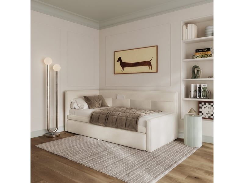  Selsey nesmi - lit rembourré - 90x200 cm - crème Nesmi - Conforama B