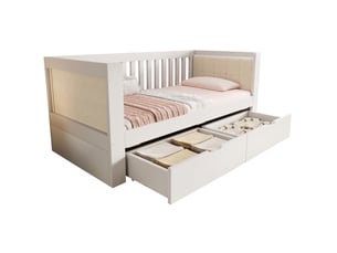 Lit banquette 90x200 cm <strong>MAISENTIEL</strong>  <strong></strong> coloris blanc