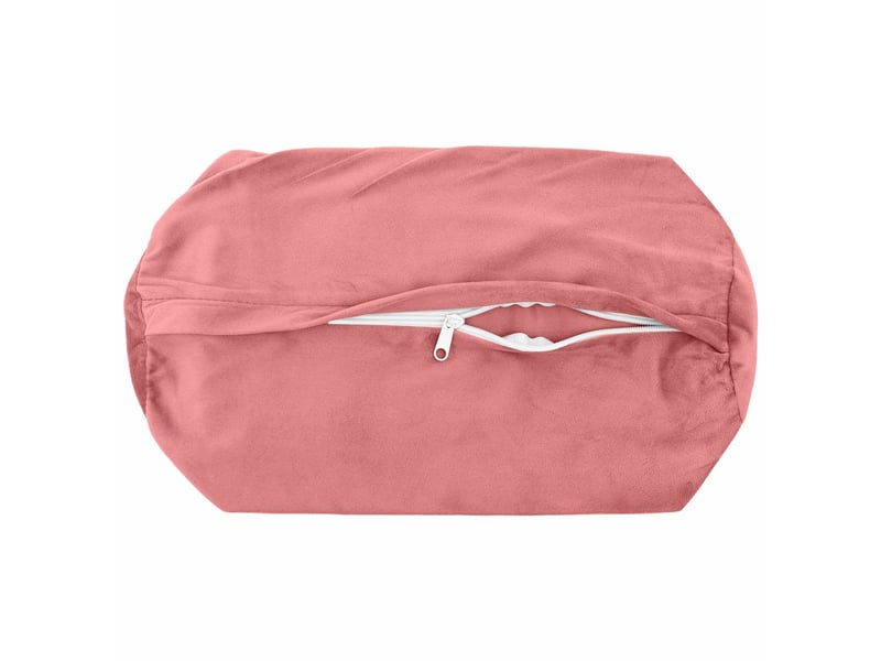 Lot de 6 coussins avec oreiller, coussins décoratifs heerlen rose velours cf50898 - Conforama E