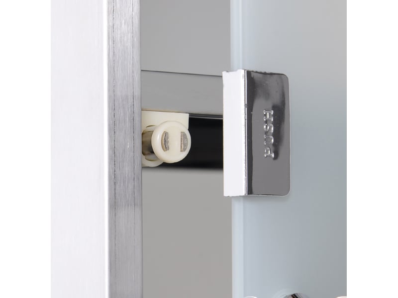  Armoire à pharmacie murale 25 x 12 x 48 cm argentée en acier inoxydable, porte verrouillable  - Conforama E