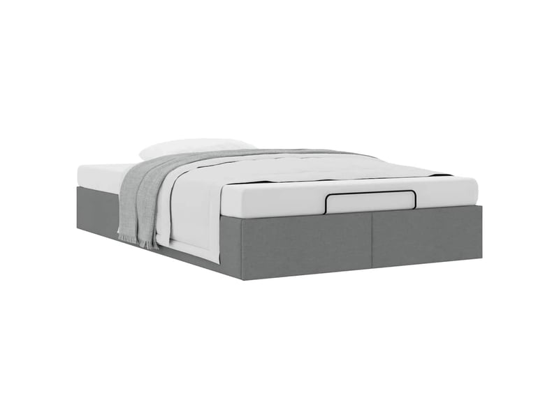 Lit double- lit adulte - cadre de lit ottoman sans matelas gris foncé 120x190 cm tissu - Conforama D