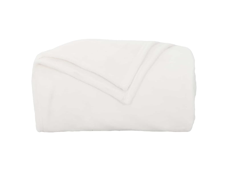  Plaid canapé blanc 150x200 cm 0.78 kg polaire  - Conforama D