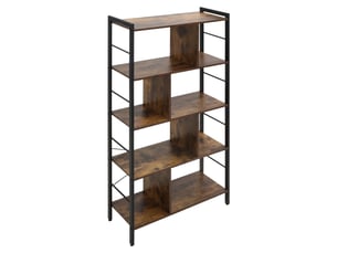 Bibliothèque étagère de rangement à 5 niveaux avec compartiments ouverts 74 x 30 x 157,5 cm brun rustique et noir