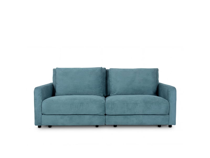  Canapé droit velours côtelé bleu clair venezia 3 pl 3CA56.CA.3D.14 - Conforama A