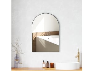 Miroir forme atypique de salle de bain coloris noir <strong>FLORAGRACE</strong> <strong></strong> - 70 cm x 50 cm